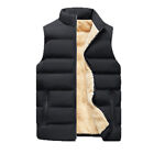 Men Waistcoat Gilet Winter Warm Padded Quilted Sleeveless Spring Thick Fleece A