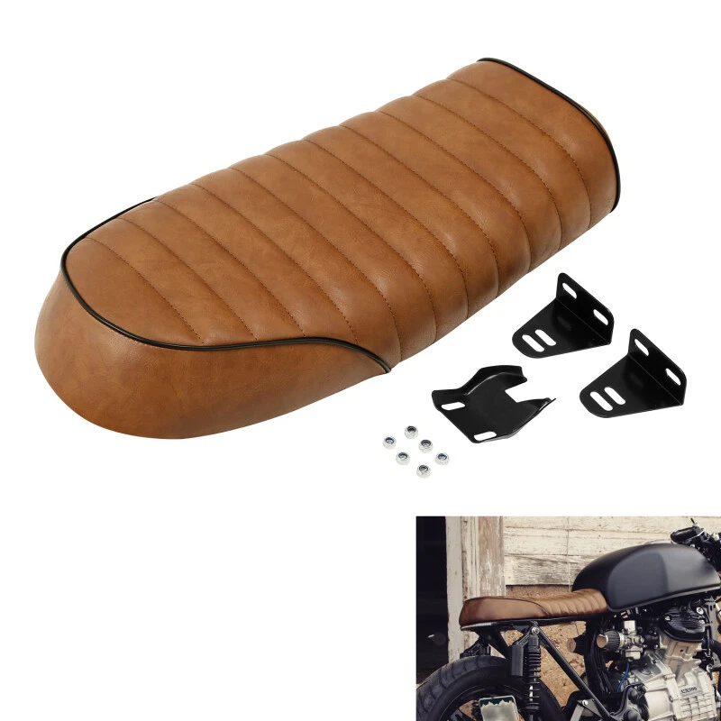 Brown Flat Brat Seat Tracker Vintage Cushion Saddle For Honda CB CL Cafe Racer - Image 1 of 4