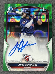 2023 Bowman Chrome Juan Benjamin Green Lava Refractor Auto 69/99