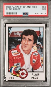1980 Panini F1 Grand Prix #63 Alain Prost Rookie Card RC PSA 7 NM - Picture 1 of 2