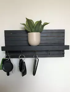 Portachiavi Decorativo da Parete con Ripiano, Scaffale Ingresso con Ganci Porta Guinzaglio - Foto 1 di 9