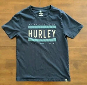 Hurley Men's Small Logo Short Sleeve Crewneck Tee T-Shirt Soft Stretch Navy Blue - Picture 1 of 11
