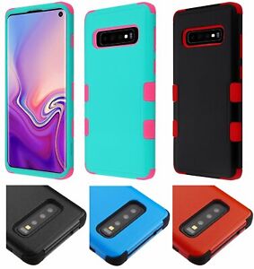 For Samsung Galaxy S10 S10+ Plus - HARD & SOFT RUBBER HYBRID ARMOR CASE COVER