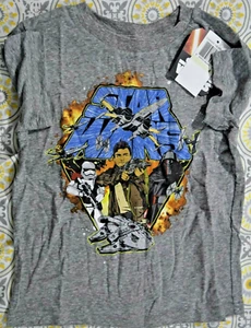 Little Boys Star Wars The Battle Heathered T-Shirt Size 5 Charcoal Snow - Picture 1 of 4