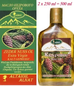 Zeder-Nuss-Öl ALNAT, extra virgin - Kaltgepresst, 2 x 250 ml, Кедровое масло - Bild 1 von 1