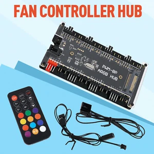 8 RGB / ARGB Strip Fan Controller Hub Splitter for Desktop Computer PC AURA SYpN - Picture 1 of 8