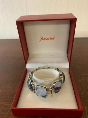 Bracciale Médicis Argento Blu Cielo E Cristallo Baccarat - Immagine 1 di 4