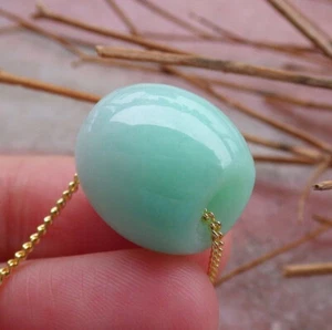 Video Certified Green Natural A JADE JADEITE PENDANT Circle Bead 路路通 407596 - Picture 1 of 7