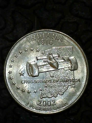 2002 D Indiana State Quarter Uncirculated Ungraded Mint State Coin Cover