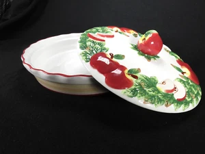 Vintage 1990's BAUM BROTHERS Style Eyes 10" Apple Pie Holder Plate - Picture 1 of 24