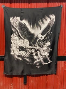 Vintage 90s The Eagle Has Landed Motorcycle Banner Flag 46"x38" Nikry Just Brass - Picture 1 of 6