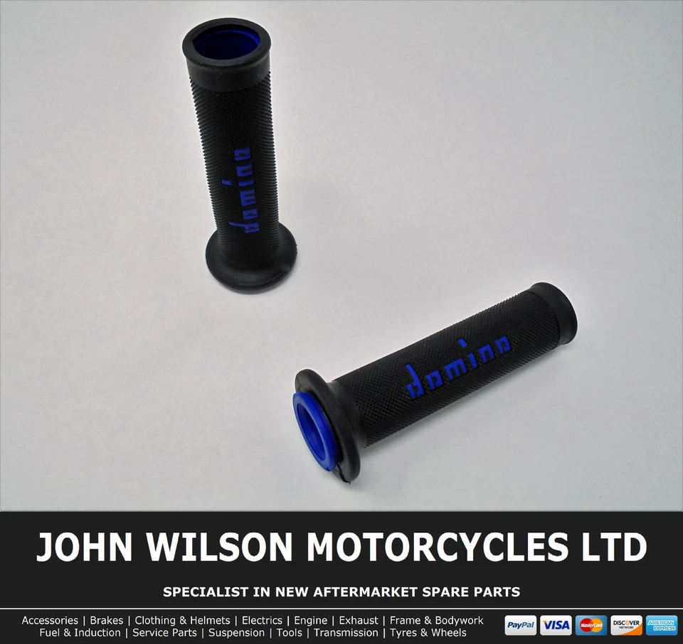 Honda NX 650 Dominator 1988 - 2000 Black Blue Domino Handle Bar Race Grips - Image 1 of 1