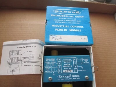 BANNER INDUSTRIAL CONTROL PLUG-IN LOGIC MODULE MB3-4 NEW IN BOX - Image 1 of 4