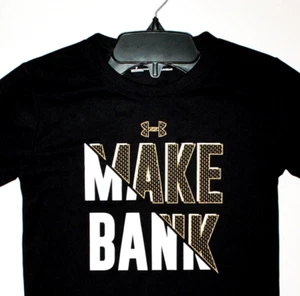 BOYS UNDER ARMOUR HEAT-GEAR T-SHIRT...SIZE 5....DRI-FIT...BLACK/GOLD...NEW/TAGS - Picture 1 of 2