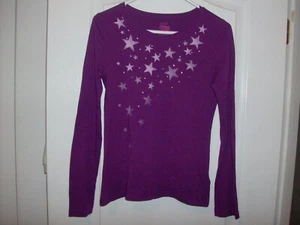 Faded Glory Purple with Stars/Sequins Long Sleeve Top for Girls- Size 14 - Picture 1 of 5
