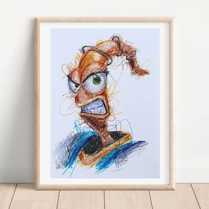 Earth Worm Jim Ballpoint Pen Print, Earth Worm Jim Poster - Picture 1 of 3
