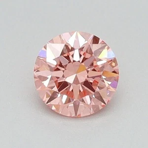 0.32 CT Vivid Pink Round cut VVS2 CVD Loose Diamond for Engagement Ring - Picture 1 of 3