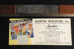 1952 Sports Oddities Ink Blotter GOLF Byron Nelson 4x9" lost golf ball - Picture 1 of 3