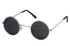 Circle Eyed Metal Framed Sunglasses With Soft Pouch