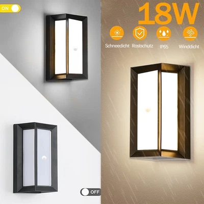 Außenleuchte 18W Außen Wandleuchte mit Bewegungsmelder Anthrazit Wandlampe LED - Bild 1 von 4