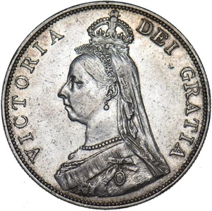 1889 Double Florin - Victoria British Silver Coin - Nice - Picture 1 of 2