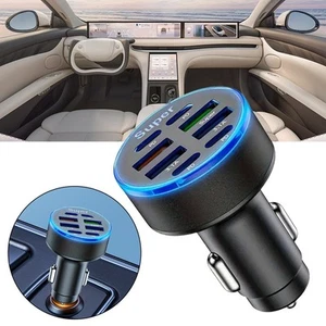Chargeur Voiture 8 Ports USB avec Affichage Num??rique et Fonctionnalit??s de Ch - Photo 1 sur 12