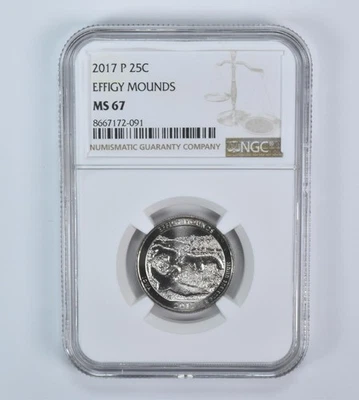 2017-P Washington Quarter ATB Effigy Mounds MS67 NGC - Image 1 of 4