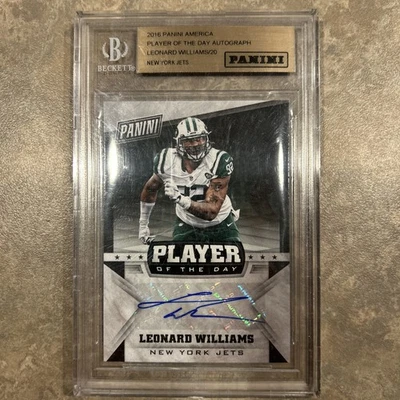 2016 Panini NFL Player of the Day Auto /20 Leonard Williams #LW Auto-Beckett - Image 1 of 2