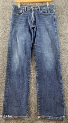 Pantalones de mezclilla Polo Ralph Lauren Thompson relajados para hombre talla ACT 32x29 bigote lavado medio Foto 1 de 4