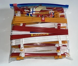 BARANDILLAS DE RIEL ESCAEXTRIC VINTAGE AÑOS 80 ROJO BLANCO NARANJA USADAS  - Imagen 1 de 4
