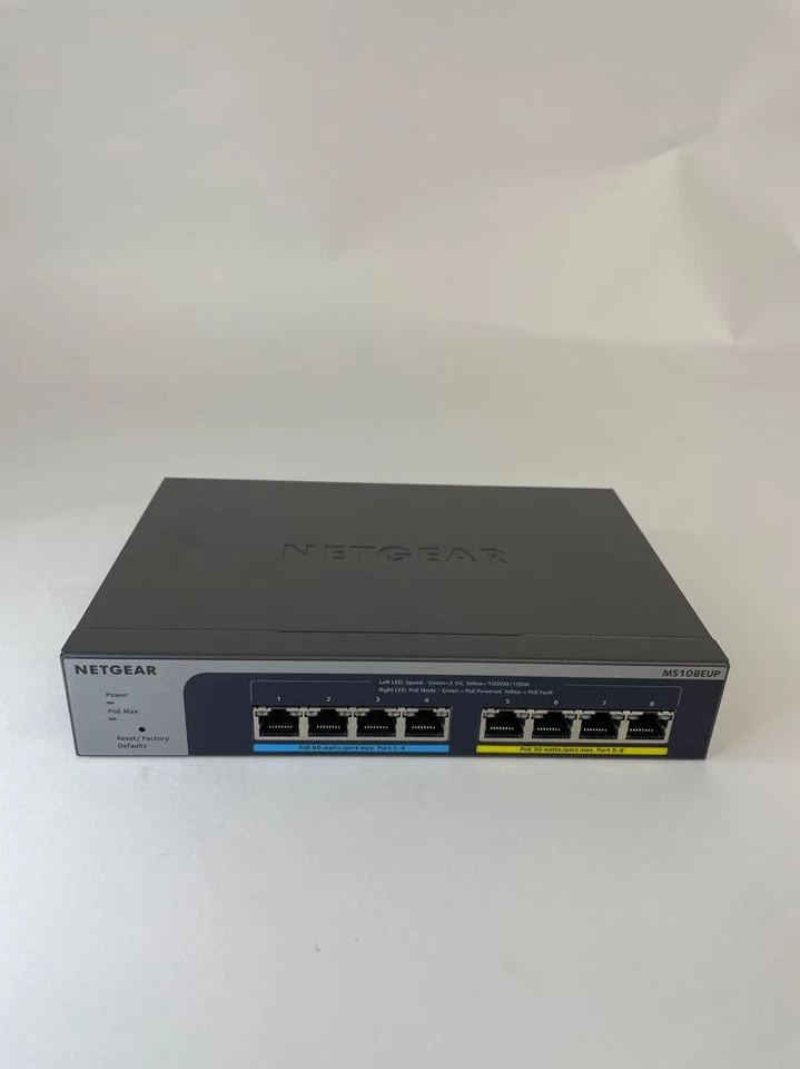 NETGEAR 8-Port Ultra60 PoE Multi-Gigabit Ethernet Switch (MS108EUP) -NO POWER - Image 1 of 4
