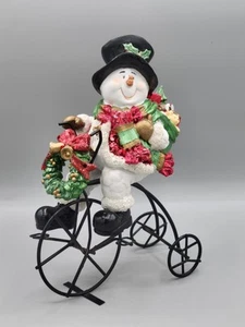 Figura Navidad Papá Noel muñeco de nieve montar triciclo decoración navideña 9" - Imagen 1 de 9