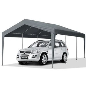 12x20 Feet Carport Canopy Outdoor Shelter Grey Portable Cover for Vehicles - Picture 1 of 12