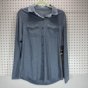 Eddie Bauer Women’s M Blue FreeDry Beyond Button Up Shirt NWT - Picture 1 of 15