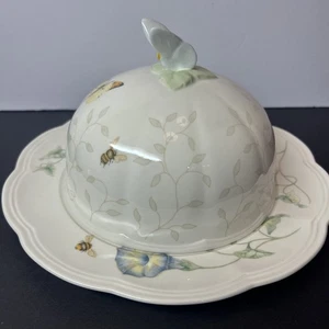 Lenox Butterfly Meadow Butter Dish Louise Le Luyer Covered  Butter Dish New - Picture 1 of 5