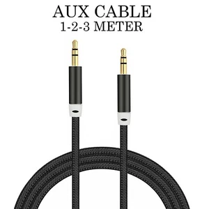 Headphone Aux Cable Audio Lead 3.5mm Jack to Jack Stereo PC Car Male 1M to 3M - Picture 1 of 10