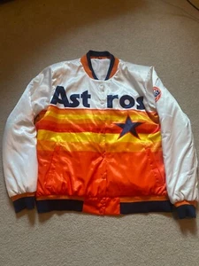 Houston Astros Men’s Starter Rainbow Throwback Satin Jacket XXL Jersey - Picture 1 of 3