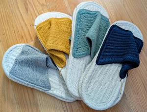 MUJI Washable Unbleached Cotton Indoor Sandals Slippers Unisex - Picture 1 of 9