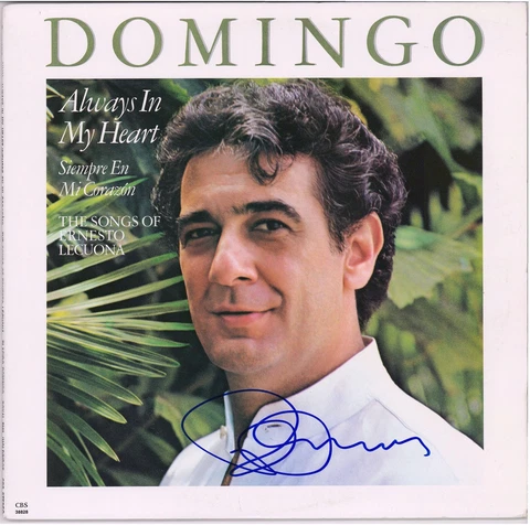 Placido Domingo Autographed Always In My Heart Album Cover PSA/DNA COA Cover