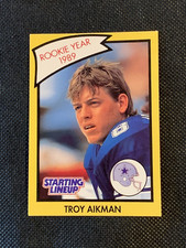 1990 Kenner Starting Lineup Troy Aikman “Rookie Year”  Football Card - Cowboys
