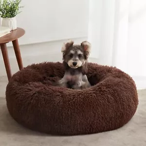Calming Dog Bed & Cat Bed, Anti-Anxiety Donut Dog Cuddler Bed - Picture 1 of 6