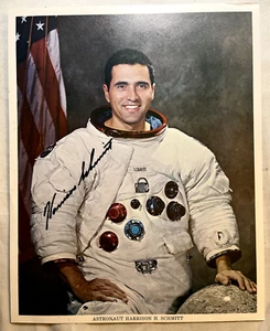 Harrison Schmitt Autographed Litho COLOR Photo Apollo 17 Scientist Astronaut - Picture 1 of 5