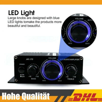 Verstärker 400W Mini HiFi Audio Verstärkerempfänger für Passive Lautsprecher PC - Bild 1 von 4