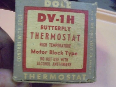 Termostato Dole DV-1H Willys, Ford, Dodge, Plymouth de colección nuevo en stock antiguo Foto 1 de 3