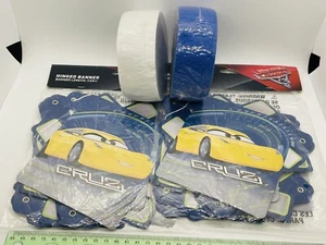 2x Disney Pixar Cars Hinged Birthday Banners & 2x Rolls Streamer - Party Bundle - Imagen 1 de 5