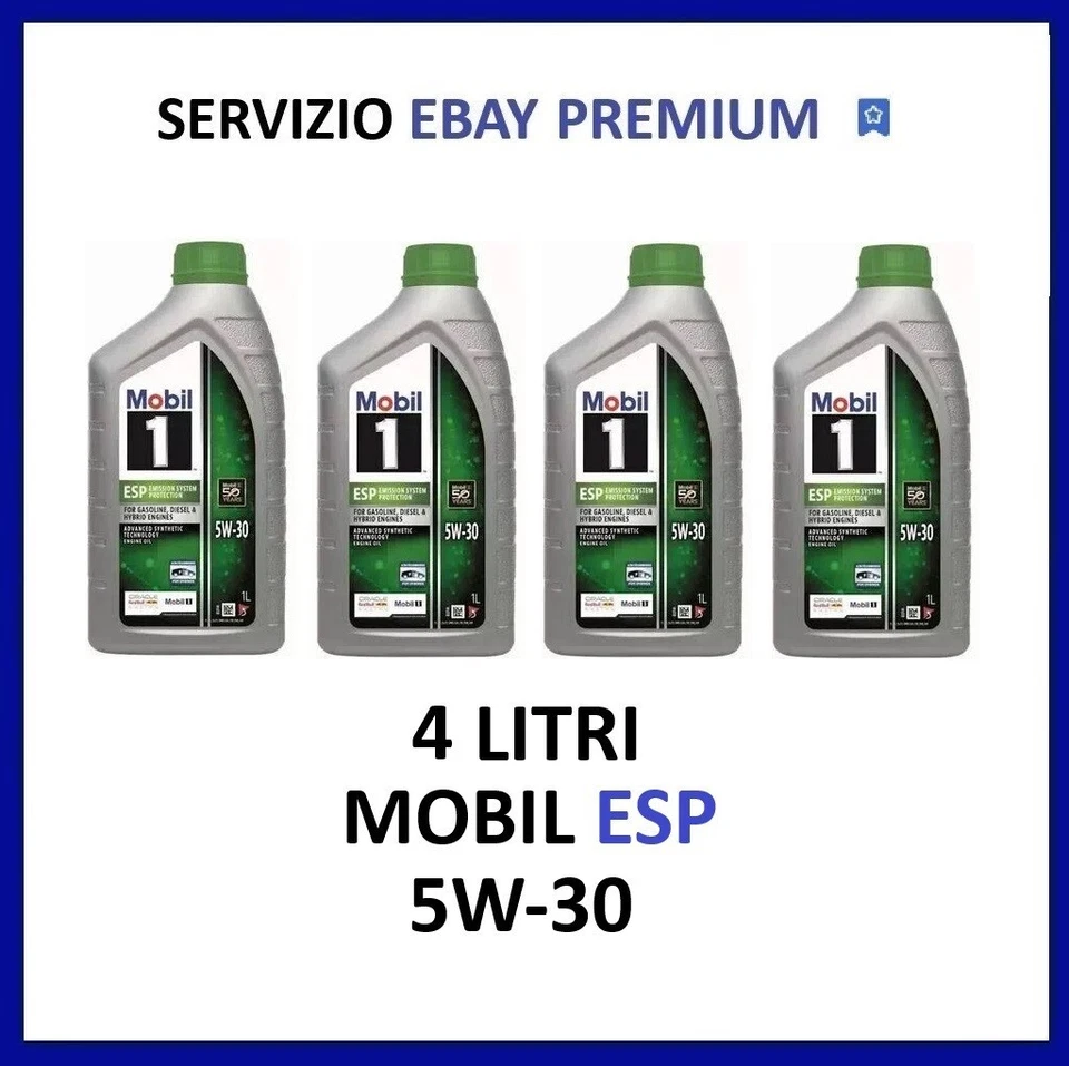 4 LITRI OLIO MOTORE MOBIL 1 ESP 5W30 ACEA C3 API SP MERCEDES BMW