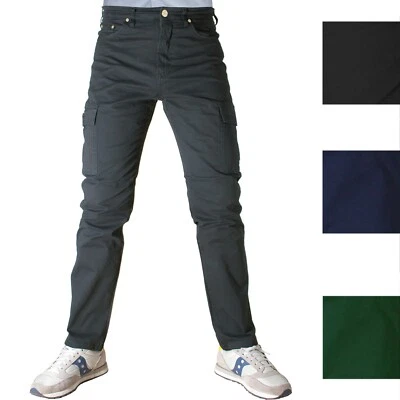 Pantalone Cargo Uomo Da Lavoro Con Tasche Laterali Tasconi Leggero Estivo Blu Ne - Immagine 1 di 4
