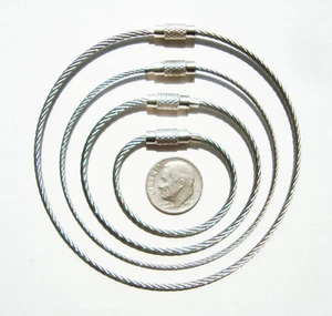 10 12 13 14 inch 2.0mm Stainless Steel Aviation Cable Key Chains. Any Size $1.68 - Picture 1 of 8