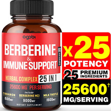 25600 Berberine Supplement with Ceylon Cinnamon Bark, Milk Thistle, Turmeric