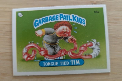 Garbage Pail Kids Topps 1985 UK Series 1 ~ 48a Tongue Tied Time - Image 1 of 2